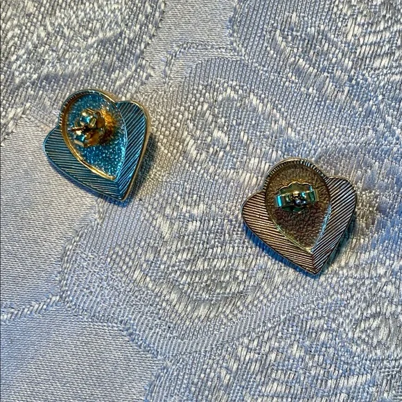 Avon Vintage Navy and Gold Earrings - Picture 2 of 2